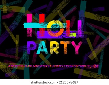 Grunge brush font, rough texture alphabet, vector illustration 10EPS