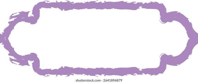 Grunge Brush Frame Vector – Purple Hand-Painted Decorative Border with Rough Edges for Scrapbooking, Label Design, Creative Art Projects, Invitations, Branding Elements, and Poster Graphics