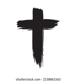 Grunge Brush Isolated Christian Cross Vector