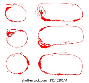 Grunge brush lines .Post Stamps Collection. Circles and ovals highlight marker . Banners, Insignias , Logos, Icons, Labels and Badges Set . vector distress textures.blank shapes.retro frames.