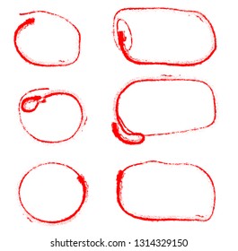 Grunge brush lines .Post Stamps Collection. Circles and ovals highlight marker . Banners, Insignias , Logos, Icons, Labels and Badges Set . vector distress textures.blank shapes.retro frames.