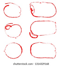 Grunge brush lines .Post Stamps Collection. Circles and ovals highlight marker . Banners, Insignias , Logos, Icons, Labels and Badges Set . vector distress textures.blank shapes.retro frames.