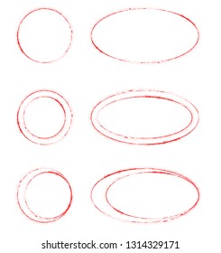Grunge brush lines .Post Stamps Collection. Circles and ovals highlight marker . Banners, Insignias , Logos, Icons, Labels and Badges Set . vector distress textures.blank shapes.retro frames.