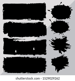 grunge brush lines vector banner