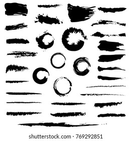 grunge brush  paint for design vector ink isolate pack