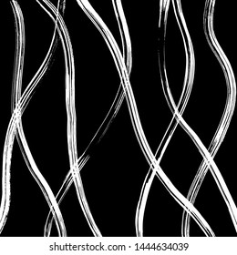 Grunge brush pattern. Texture. White and black vector.