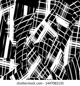 Grunge brush pattern. Texture. White and black vector.