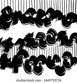 Grunge brush pattern. Texture. White and black vector.
