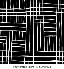 Grunge brush pattern. Texture. White and black vector.