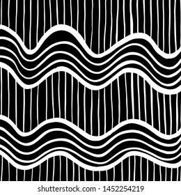 Grunge brush pattern. Texture. White and black vector.