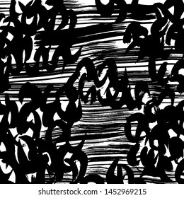 Grunge brush pattern. Texture. White and black vector.