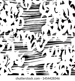 Grunge brush pattern. Texture. White and black vector.
