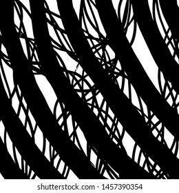Grunge brush pattern. Texture. White and black vector.
