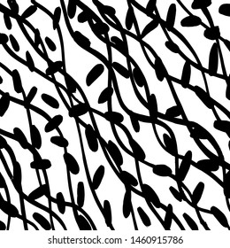 Grunge brush pattern. Texture. White and black vector.