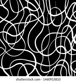 Grunge brush pattern. Texture. White and black vector.