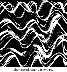 Grunge brush pattern. Texture. White and black vector.