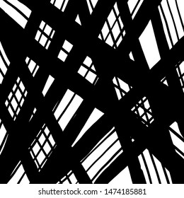 Grunge brush pattern. Texture. White and black vector.