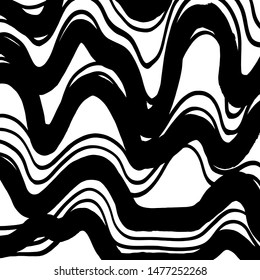 Grunge brush pattern. Texture. White and black vector.