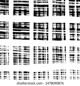 Grunge brush pattern. Texture. White and black vector.