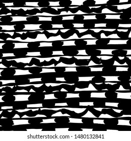 Grunge brush pattern. Texture. White and black vector.