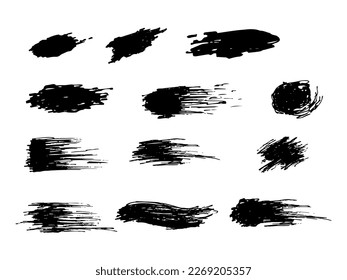 grunge brush set vector illustration for digital art
