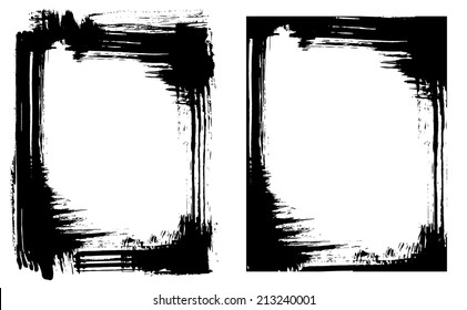 Grunge brush smear frame (2 variations)