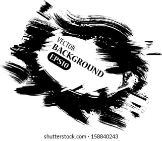 Grunge brush splash with white frame. eps10