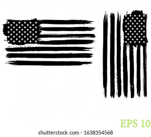 Grunge brush stroke  of American flag, us flag  illustration