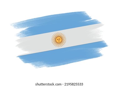 Grunge brush stroke with Argentina flag. 