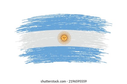 Gran pincel de roce de la bandera argentina.