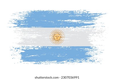 Bandera argentina de pincel grueso.