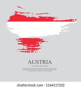 Grunge brush stroke with austria national flag. Austria Happy National Day, october 26 greeting card with austrian national flag brush stroke and hand drawn greetings.