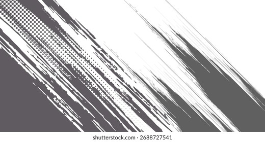 Plano de fundo do traçado do pincel Grunge. Traçado de pincel branco isolado no plano de fundo branco abstrato.