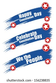 Grunge brush Stroke banner - Constitution Day Vector Illustration