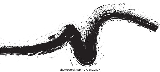 
Grunge brush stroke banner with rough edges- abstract paint stroke for typography overlay. Swirl brush stroke strip for web header or cover design. Textured element for design template , social media.