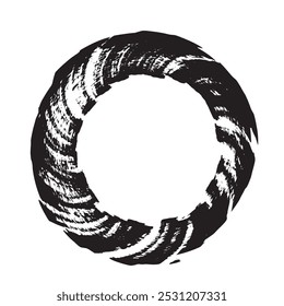 grunge brush stroke black circle on white background
