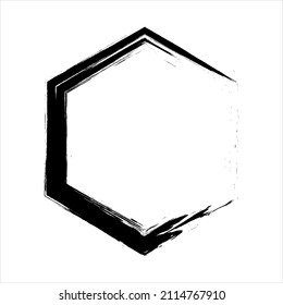 Grunge brush stroke. Black frame. Element for design. Vector illustration isolated on white background. EPS 10