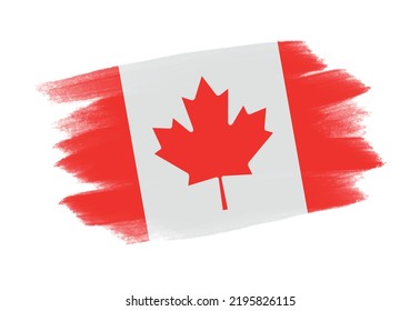 Grunge pincel con bandera de Canadá. 