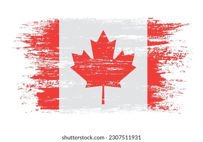 Grunge brush stroke canada flag.