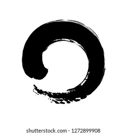 Grunge brush stroke circle vector