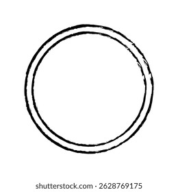grunge brush stroke circle vector design 