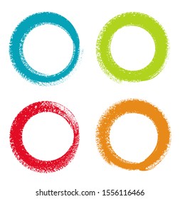 Grunge brush stroke circles set.