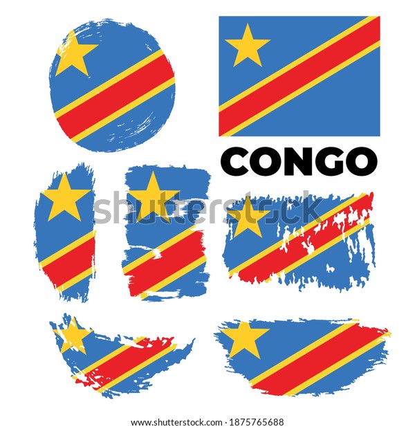 Grunge Brush Stroke Democratic Republic Congo Stock Vector (Royalty ...