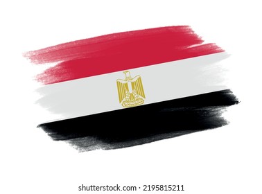 Grunge brush stroke with Egypt flag. 