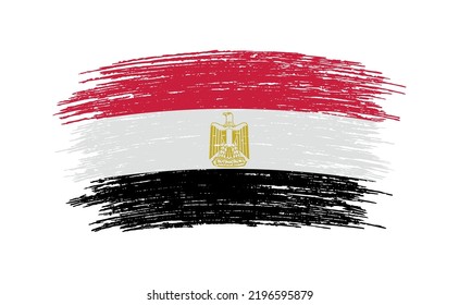 Grunge Pinsel strich die Flagge Ägyptens.