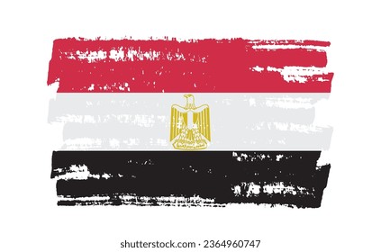 Grunge brush stroke Egypt flag.