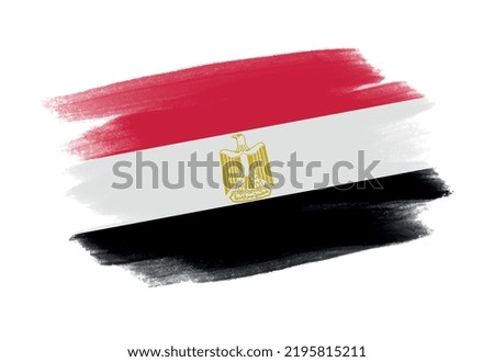 Grunge brush stroke with Egypt flag. 
