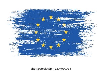 Grunge brush stroke eu flag.