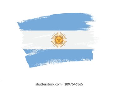 Grunge brush stroke flag of Argentina.