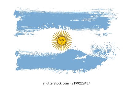 Grunge brush stroke flag of Argentina. Flag of Argentina,  brush stroke background